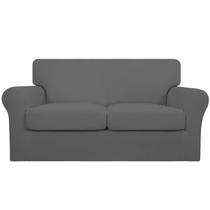 Capa de sofá, elástica e fácil de usar para Loveseat, cinza