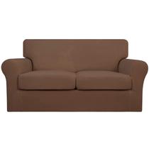 Capa de sofá elástica fácil de usar para Loveseat Brown