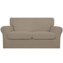 Capa de Sofá Elástica para Loveseat - Fácil de Usar e na Cor Natural