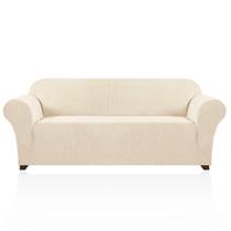 Capa de sofá elástica PrinceDeco para sofá de 3 almofadas bege Capa de sofá elástica PrinceDeco para sofá de 3 almofadas bege