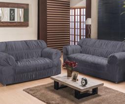 Capa de Sofá Elasticada 2 e 3 Lugares - Cinza