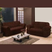 Capa De Sofá Elasticada 2 e 3 lugares Marrom escuro