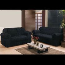 Capa De Sofá Elasticada 2 e 3 lugares Preta