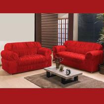 Capa De Sofá Elasticada 2 e 3 lugares Vermelha