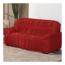 Capa De Sofá Elasticada 3 Lugares King Protetor Vermelho Capa De Sofá Elasticada 3 Lugares King Protetor Vermelho