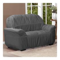 Capa De Sofá Elasticada Avulsa 2 Lugares King Chumbo