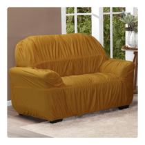 Capa De Sofá Elasticada Avulsa 2 Lugares King Mostarda