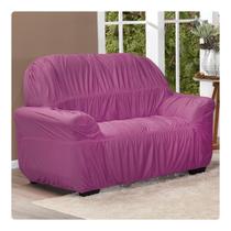 Capa De Sofá Elasticada Avulsa 2 Lugares King Rosa
