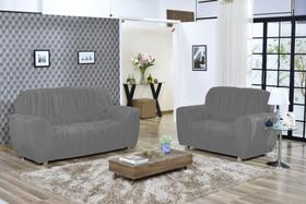 Capa De Sofá Elasticada King 3 E 2 Lugares Sala Malha Gel Grande Cinza Capa De Sofá Elasticada King 3 E 2 Lugares Sala Malha Gel Grande Cinza