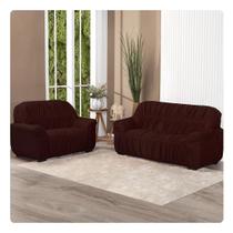 Capa De Sofá Elasticada King 3 E 2 Lugares Sala Malha Gel Grande Tabaco Capa De Sofá Elasticada King 3 E 2 Lugares Sala Malha Gel Grande Tabaco