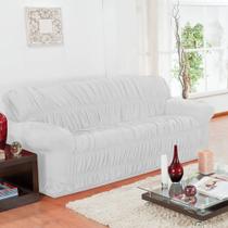 Capa de Sofá Elasticada Premium Kit 2+3 Lugares Branco
