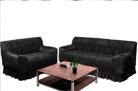 Capa De Sofá Em Malha 2 E 3 Lugares 21 Elásticos - Preto Capa De Sofá Em Malha 2 E 3 Lugares 21 Elásticos - Preto