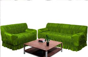 Capa De Sofá Em Malha 2 E 3 Lugares 21 Elásticos Verde Limão