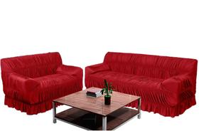 Capa De Sofá Em Malha 2 E 3 Lugares 21 Elásticos - Vermelho