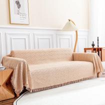 Capa de sofá em tecido jacquard geométrico Deep Dream marrom XXL Capa de sofá em tecido jacquard geométrico Deep Dream marrom XXL