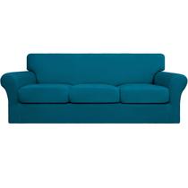 Capa de sofá fácil de usar, elástica e lavável para sofá de 3 almofadas