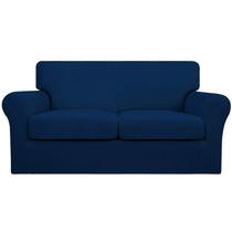 Capa de sofá fácil de usar, elástica e macia para Loveseat Navy