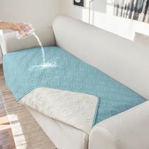 Capa de sofá Genina 100% impermeável para sofá de 4 almofadas azul celeste Capa de sofá Genina 100% impermeável para sofá de 4 almofadas azul celeste