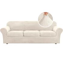 Capa de sofá H.VERSAILTEX Modern Velvet Plush XL Ivory Capa de sofá H.VERSAILTEX Modern Velvet Plush XL Ivory