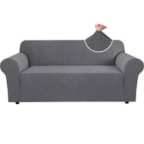 Capa de sofá H.VERSAILTEX Stretch para sofá de 3 almofadas, grande, cinza