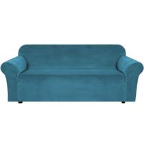 Capa de sofá H.VERSAILTEX Stretch Velvet 3 Cushion Blue Capa de sofá H.VERSAILTEX Stretch Velvet 3 Cushion Blue
