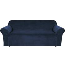 Capa de sofá H.VERSAILTEX Stretch Velvet para 3 almofadas. Sofá azul marinho Capa de sofá H.VERSAILTEX Stretch Velvet para 3 almofadas. Sofá azul marinho