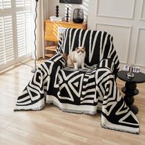 Capa de sofá HANDONTIME Boho Sofa Chenille para poltrona preta Capa de sofá HANDONTIME Boho Sofa Chenille para poltrona preta