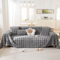 Capa de sofá HANDONTIME Faux Fur Plush para sofá em forma de L