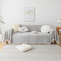 Capa de sofá HANDONTIME Grey Chenille 180x300cm para sofá de 3 lugares