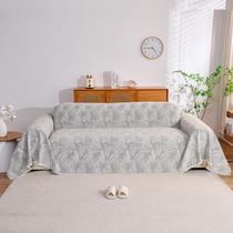 Capa de sofá HANDONTIME lavável cinza Chenille para sofá 180x300cm