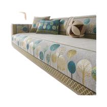 Capa De Sofá Jacquard Chenille Boho Full Moon Tree Antiderrapante Para Sala De Estar, Protetor De