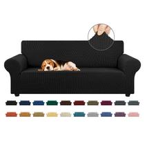 Capa de sofá KEKUOU Stretch Couch 3 Seater Furniture Black