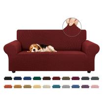 Capa de sofá KEKUOU Stretch Loveseat Couch 2 almofada vermelha escura