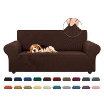 Capa de sofá KEKUOU Stretch Loveseat Couch 2 Cushion Chocolate