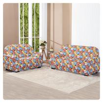 Capa De Sofa Lisa 2 E 3 Lugares Malha Gel Estampas Variadas