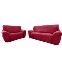 Capa de Sofá Maria Agarradinha 2 e 3 Lugares Tamanho King Vermelho