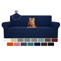 Capa de sofá MAXIJIN Super Stretch para sofá de 3 almofadas azul marinho Capa de sofá MAXIJIN Super Stretch para sofá de 3 almofadas azul marinho