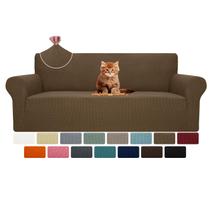 Capa de sofá MAXIJIN Super Stretch para sofá de 3 almofadas marrom