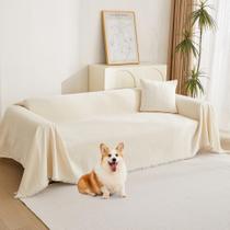 Capa de sofá MYSKY HOME Bege Chenille para sofá de 2 almofadas 180x300cm