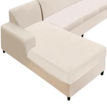 Capa de sofá NAISI Velvet Stretch Slipcover Bege Chaise
