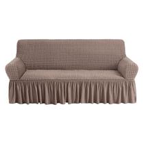 Capa de sofá NICEEC Coffee de 3 lugares de alta elasticidade com saia