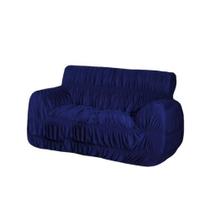 Capa de Sofá PENÉLOPE ELÁSTICADA 2 LUGARES Tamanho King Cor 05: Azul Marinho