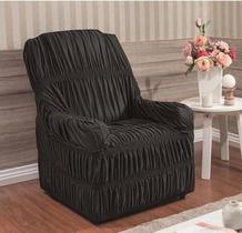 Capa De Sofá Poltrona 1 Lugar Elasticada 21 Elásticos Preta Capa De Sofá Poltrona 1 Lugar Elasticada 21 Elásticos Preta