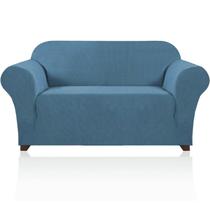 Capa de sofá PrinceDeco Stretch Loveseat Dusty Blue Poliéster Capa de sofá PrinceDeco Stretch Loveseat Dusty Blue Poliéster