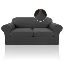 Capa de sofá PrinceDeco Stretch Oversize Loveseat cinza escuro Capa de sofá PrinceDeco Stretch Oversize Loveseat cinza escuro