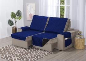 Capa de Sofá Retrátil Protetor 4 Lugares 2,40m de Assento Dupla Face Duas Cores