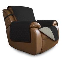 Capa de sofá reversível Easy-Going, poltrona reclinável de grandes dimensões, preta/bege