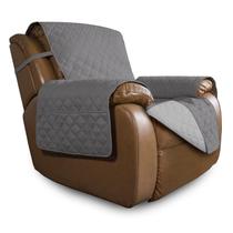 Capa de sofá reversível, poltrona reclinável de grandes dimensões, cinza