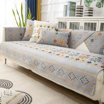 Capa de sofá Rosygulls Boho Chenille para 1 assento cinza