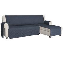 Capa de sofá secional ISSUNTEX reversível em forma de L azul escuro